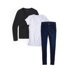 Bundle 08: 1 pair of Jeans + 1 long sleeved + 1 short sleeved Marcy tee