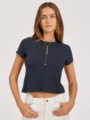 Cropped Fitted Crew Marcy Tee