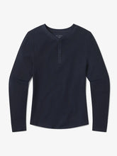 Cotton Waffle Curved Hem Henley