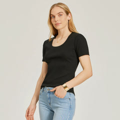 Rib Scoop Neck Tee