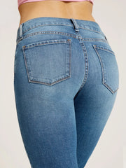 Mid Rise Slim Straight Ridge Jeans