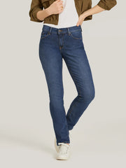 Mid Rise Slim Straight Ridge Jeans