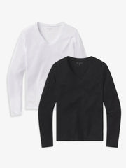 Long Sleeve V-Neck Tee Marcy 2-Pack