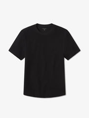 Cotton Waffle Curved Hem Crew