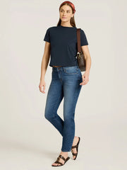 Mid Rise Slim Straight Ridge Jeans
