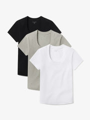 Rib Scoop Neck Tee 3-Pack
