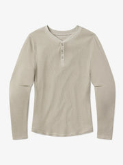 Cotton Waffle Curved Hem Henley