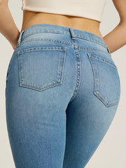 Mid Rise Slim Straight Ridge Jeans