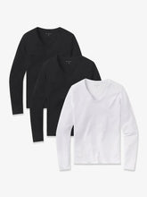 Long Sleeve V-Neck Tee Marcy 3-Pack