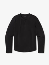 Cotton Waffle Curved Hem Henley