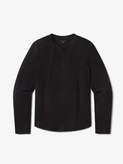 Cotton Waffle Curved Hem Henley
