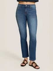 Mid Rise Slim Straight Ridge Jeans