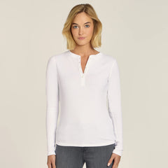 Long Sleeve Rib Henley Tee