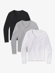 Long Sleeve V-Neck Tee Marcy 3-Pack