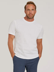 Cotton Waffle Curved Hem Crew