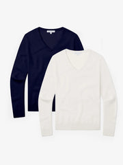 Cashmere V-Neck Willow Sweater 2-Pack