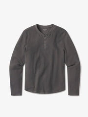 Cotton Waffle Curved Hem Henley