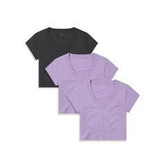 Everyday Cotton Deep V-Neck Tee 3-Pack