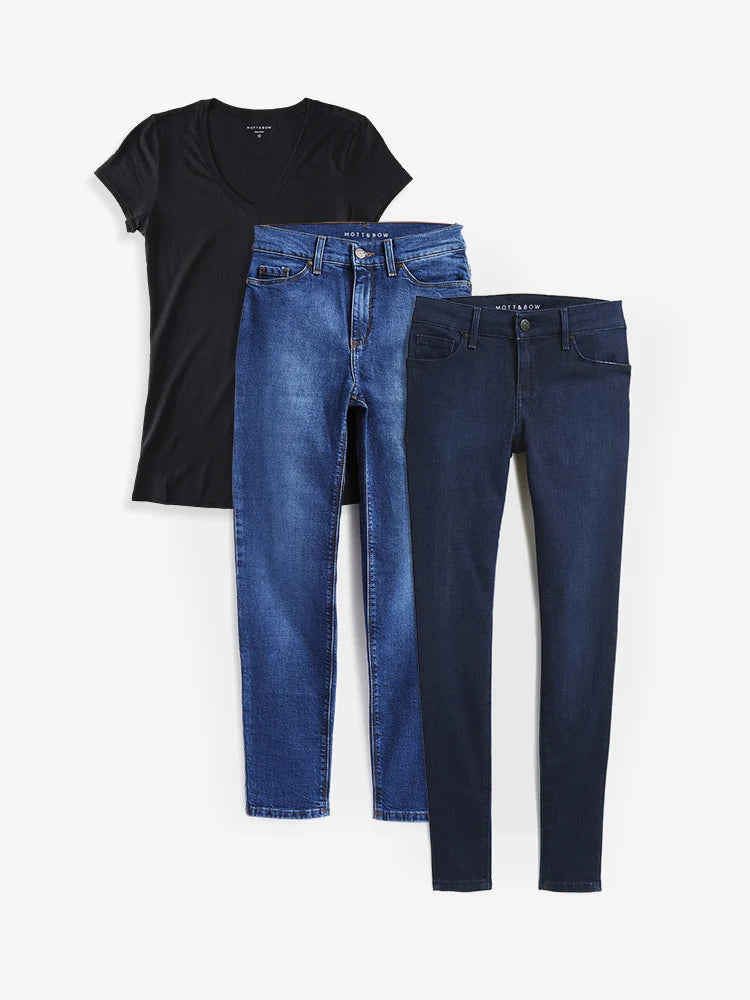 Bundle 01: 2 pair of Jeans + 1 Marcy Tee