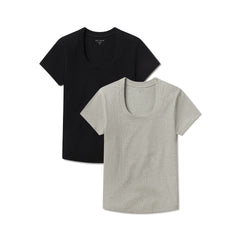 Rib Scoop Neck Tee 2-Pack