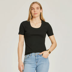 Rib Scoop Neck Tee