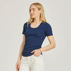 Rib Scoop Neck Tee