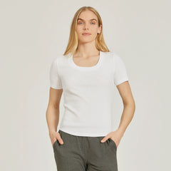 Rib Scoop Neck Tee