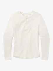 Cotton Waffle Curved Hem Henley