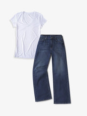 Bundle 03: 1 Pair of Wide Leg Jeans + 1 Marcy Tee