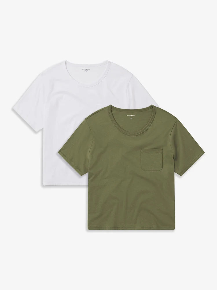 Everyday Cotton One Pocket Crew Tee 2-Pack