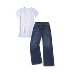 Bundle 03: 1 Pair of Wide Leg Jeans + 1 Marcy Tee