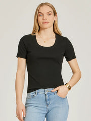 Rib Scoop Neck Tee