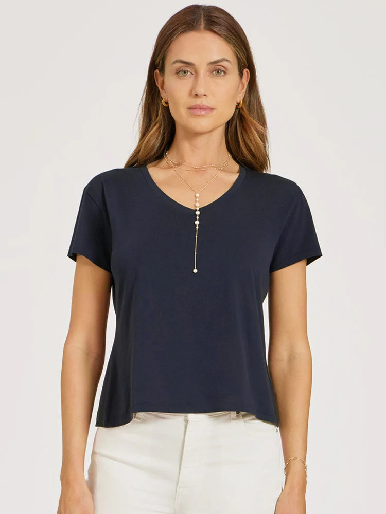Everyday Cotton Relaxed V-Neck Tee
