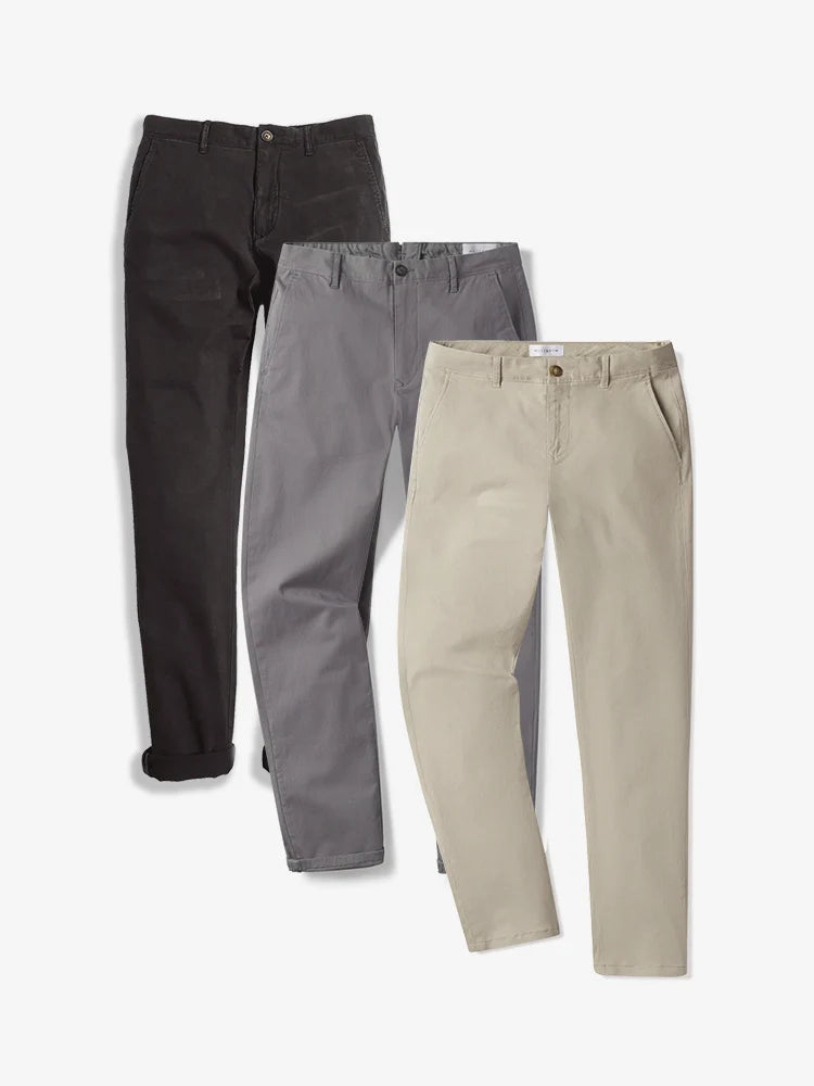 Everyday Comfort Slim Chino Pants 3-Pack