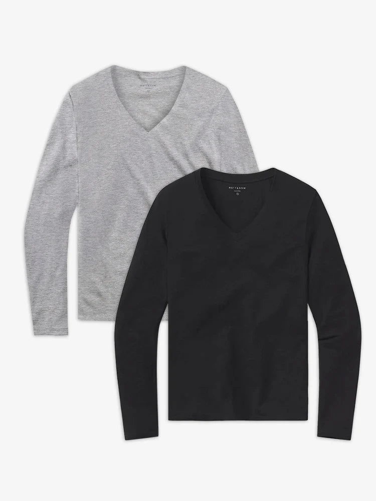 Long Sleeve V-Neck Tee Marcy 2-Pack