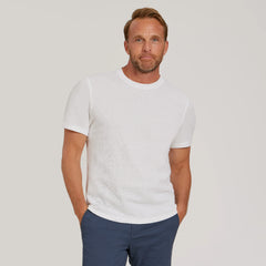 Cotton Waffle Curved Hem Crew