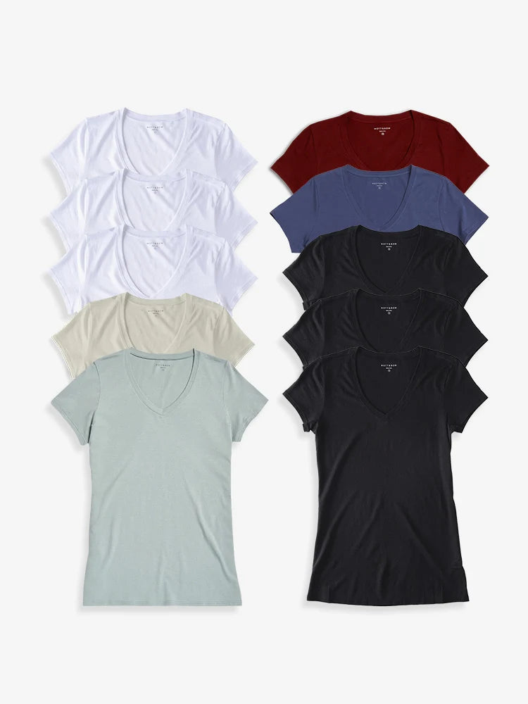 Fitted V-Neck Marcy 10-Pack