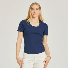 Rib Scoop Neck Tee