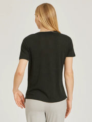 Relaxed Linen Blend V-Neck Tee