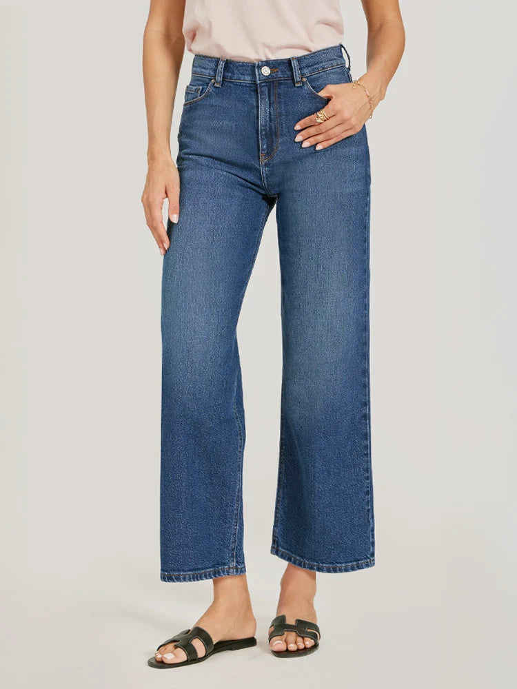 High Rise Cropped Straight Leg Gilmore Jeans
