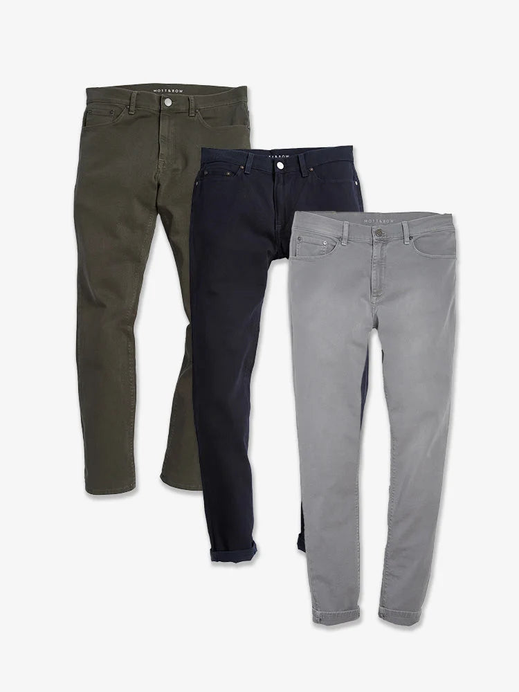 Straight Twill Stretch Jeans 3-Pack