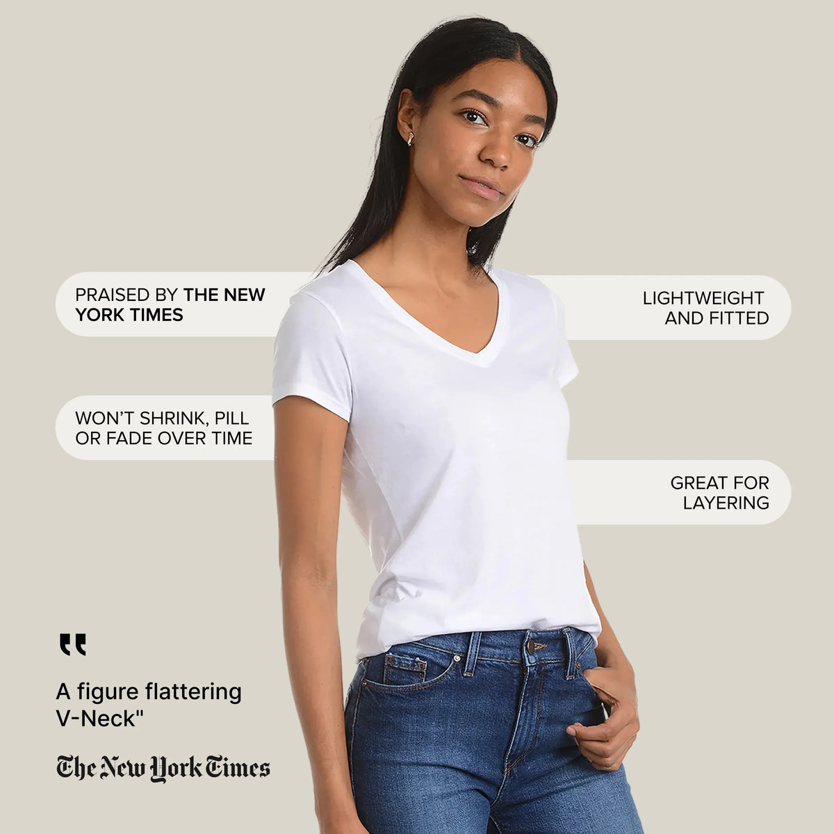 Fitted V-Neck Marcy