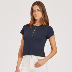 Cropped Fitted Crew Marcy Tee