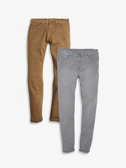 Straight Twill Stretch Jeans 2-Pack
