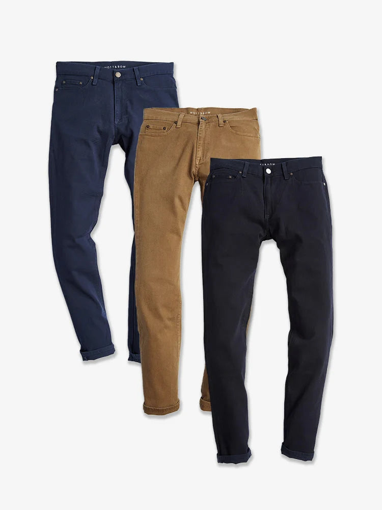 Straight Twill Stretch Jeans 3-Pack