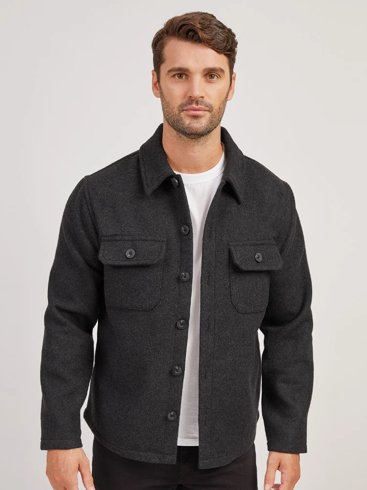 Oversized Wool Shirt Jacket