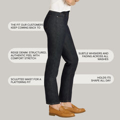 Mid Rise Slim Straight Ridge Jeans
